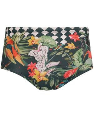 Amir Slama Badehose Mit Tropischem Print Und Geometrischem Muster - Weiß