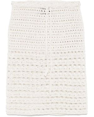 A.M.G Open-Knit Mini Skirt - White