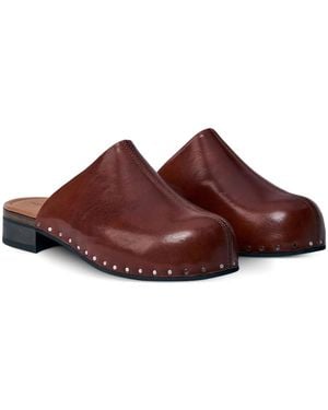 Our Legacy Leather Slippers - Brown