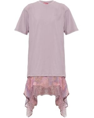 DIESEL D-Oreny Lace-Trimmed Handkerchief-Hem Asymmetric Dress - Pink