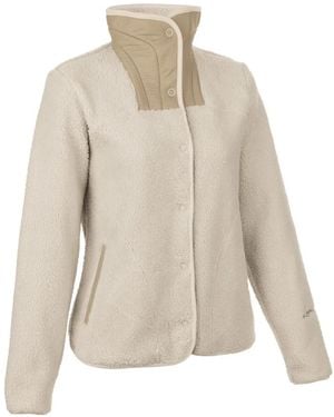 Lamunt Sabine Fleece High-Neck Cardigan - White