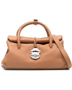 Zanellato Baby Dotta Pebbled Leather Tote Bag - Brown