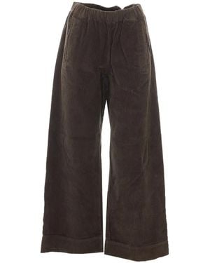 TRUE AVENUE Pensil Corduroy Wide-Leg Pants - Brown