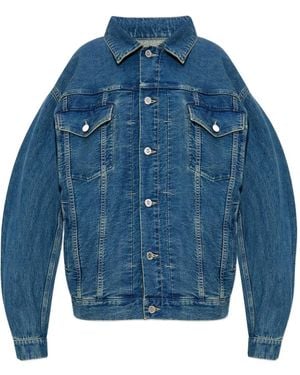 Vetements Button-Fastening Flap-Pocket Denim Jacket - Blue