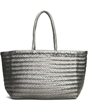 Dragon Diffusion Woven Handle Tote Bag - Grey