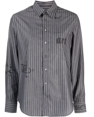 Zadig & Voltaire Taskiz Rhinestone-Embellished Striped Shirt - Gray