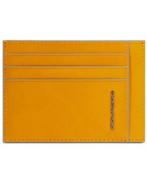 Piquadro Slim Leather Cardholder - Orange