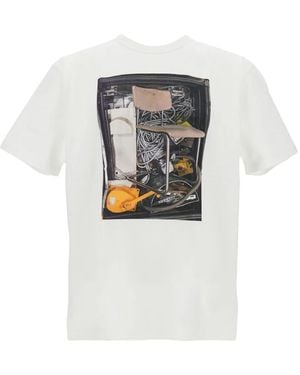 Junya Watanabe T-Shirt mit grafischem Print - Grau