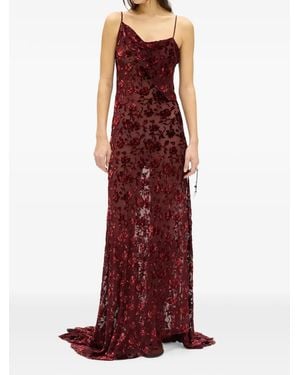 Ann Demeulemeester Devoré-Effect Maxi Dress - Red
