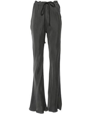 Song For The Mute Drawstring-Waist Flared Trousers - Grey