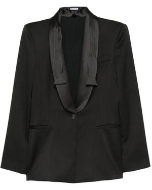 Brunello Cucinelli Satin-Trim Shawl-Lapel Jacket - Black