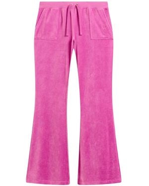 Juicy Couture Heritage Velvet-Texture Track Trousers - Pink