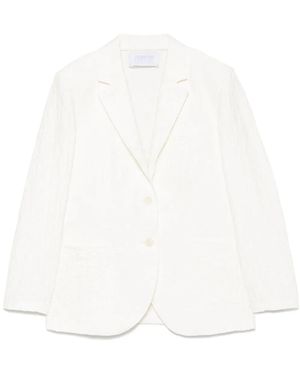 Harris Wharf London Crinkled Shoulder-Pads Blazer - White
