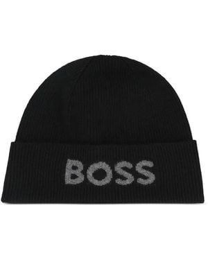 BOSS ロゴ ビーニー - ブラック