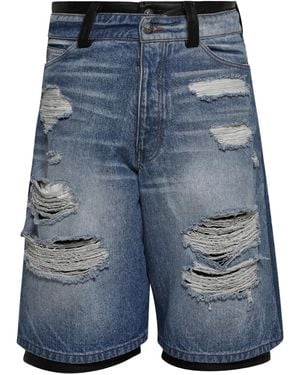 Earthling VIP Stacked Denim Shorts - Blue