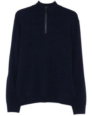 Canali Pullover Mit Waffelstrick-Muster - Blau