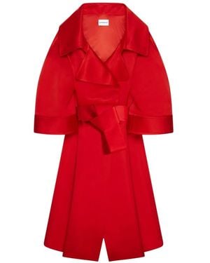 Givenchy Long Cocoon Coat - Red
