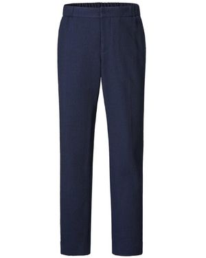 Shanghai Tang Elasticated-Waist Wool Trousers - Blue