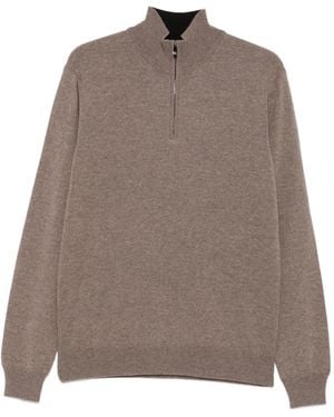 Corneliani Pullover mit Reißverschluss - Braun