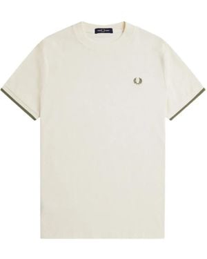 Fred Perry Logo-Embroidered T-Shirt - White