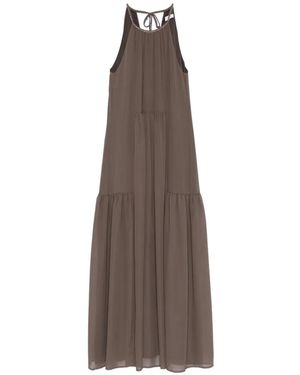 Peserico Tiered Maxi Dress - Brown
