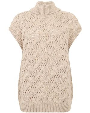 Peserico Cable-Knit Vest - Natural