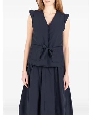 Societe Anonyme V-Neck Tie-Detail Vest - Blue