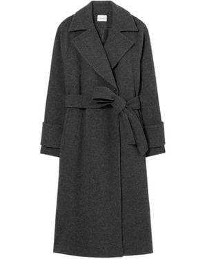Claudie Pierlot Abrigo Midi En Mezcla De Lana - Negro