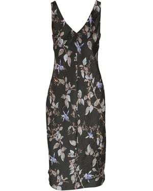 Vince Bellflower Dbl V Nk Slip Dress - Black