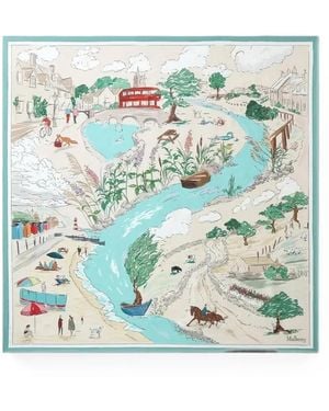 Mulberry Town & Country Square Scarf - Blue