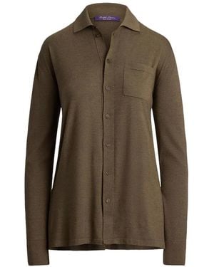 Ralph Lauren Camisa De Punto Con Bolsillo En El Pecho - Marrón