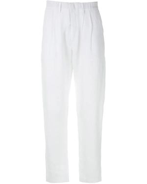 Handred Linen Straight Pants - White