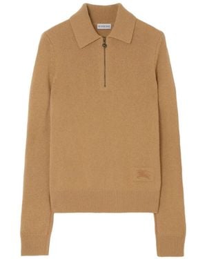 Burberry Poloshirt Aus Kaschmir - Natur