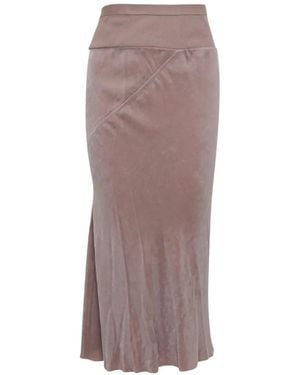 Rick Owens Midirock Mit Diagonalschnitt - Braun