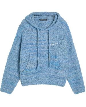 Cole Buxton Bouclé Hoodie - Blue