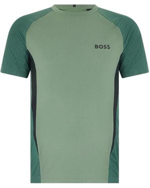 BOSS Logo-Print Raglan-Sleeve T-Shirt - Green