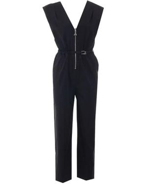 Patrizia Pepe Poplin Belted Zip-Up Jumpsuit - Blue