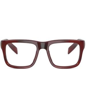 Prada Brille Mit Eckigem Gestell - Braun