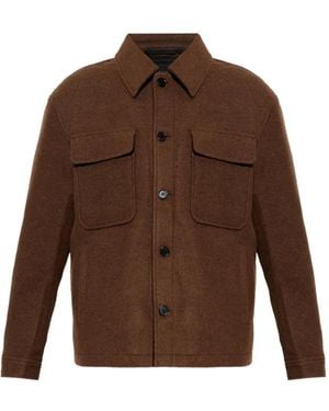 AllSaints Buttoned Pocketed Shirt Jacket - Brown