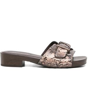 Tamaris Snake-Effect Buckled Sandals - White