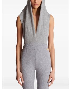 Balmain Body Con Cappuccio - Grigio