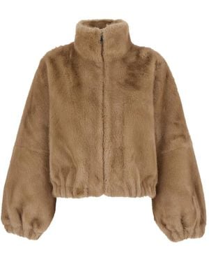 GIOVANNI PARIS Josie Faux-Fur Bomber Jacket - Natural
