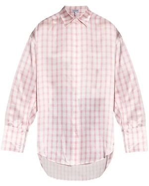 Loewe Checked Silk Shirt - Pink