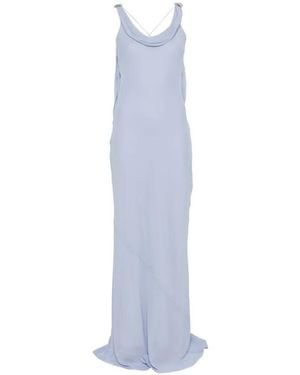 Patrizia Pepe Cowl-Neck Ring-Detail Maxi Dress - White