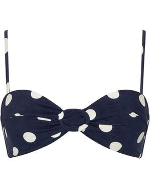 Cult Gaia Polka-Dot Knot Bikini Top - Blue