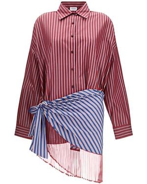 ANDAMANE Jolene Patchwork Shirt-Dress - Red