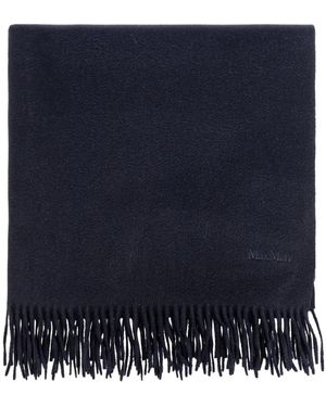 Max Mara Kasjmier Sjaal Met Geborduurd Logo - Blauw