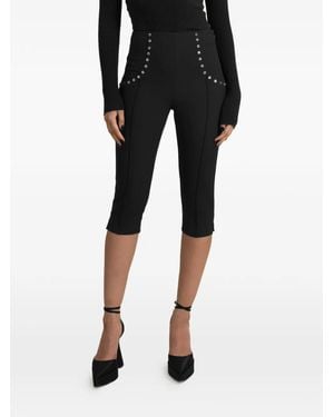 Contessa Mills Benjamin Button-Embellished Capri Trousers - Black