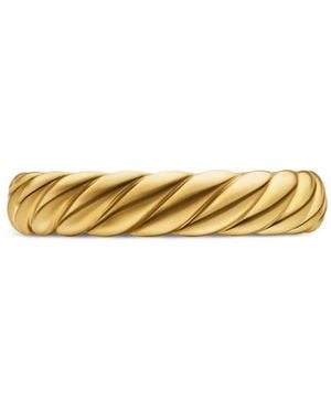 David Yurman 18Kt Sculpted Cable Band Ring (4.6Mm) - Metallic