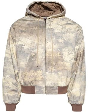 PRAYING Star-Print Hooded Jacket - Natural